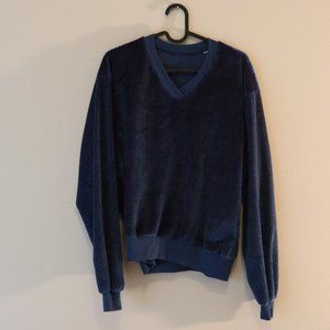 Long Sleeved Velour V-Neck - Iridescent
